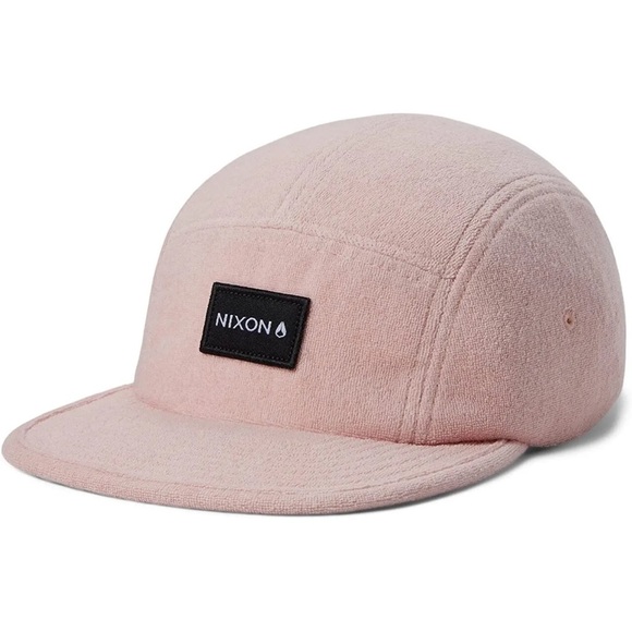 NWT Nixon Mikey Terrycloth Strapback Hat Pastel Pink Unisex Adjustable Cap - Picture 1 of 8